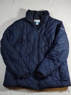 2XL Columbia Women's Navy Quilted Puffer Jacket Omni Heat Liner
